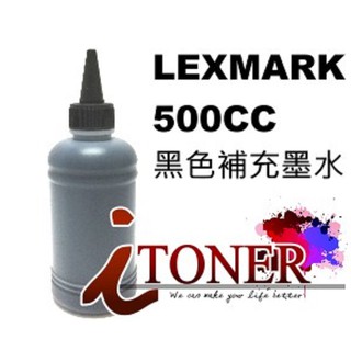 LEXMARK 500CC 黑色瓶裝墨水/補充墨水