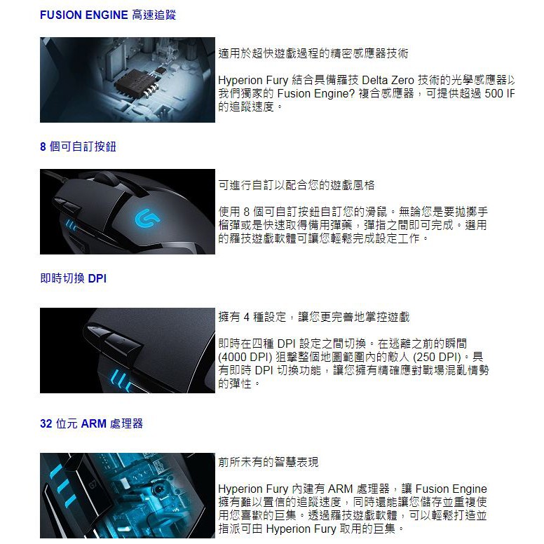 羅技g402 高速追蹤電競滑鼠兩年保公司貨hyperion Fury Logitech 實體店家 高雄程傑電腦 蝦皮購物