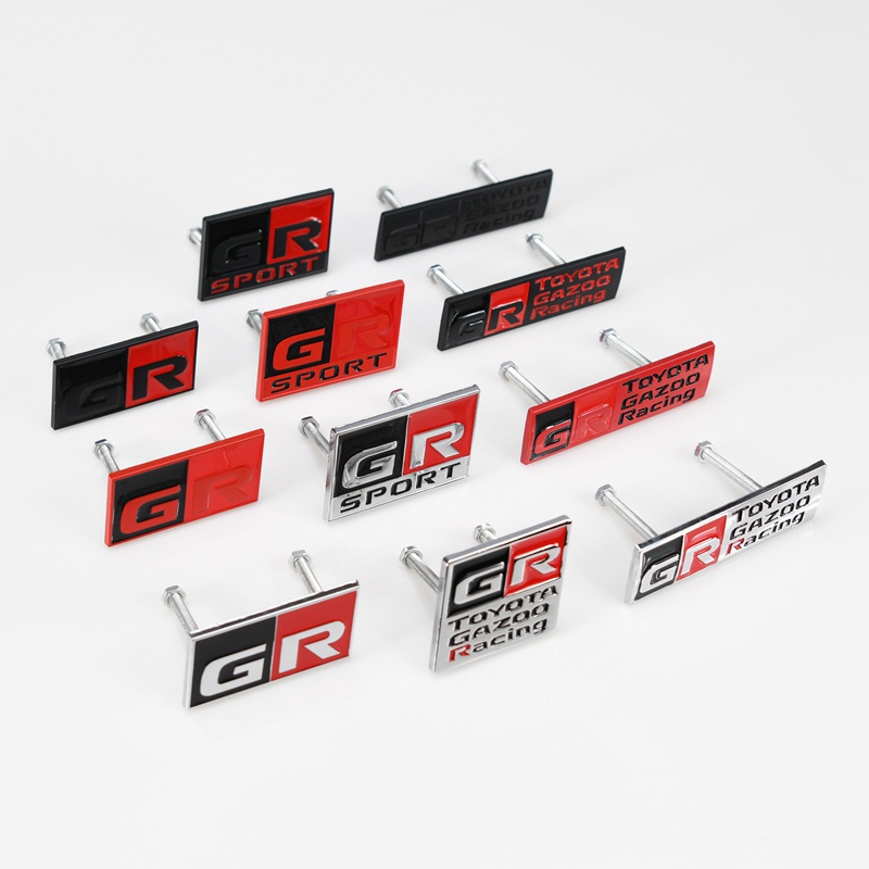 汽車貼紙 GR SPORT 標誌金屬前罩格柵 GAZOO RACING 標誌徽章用於豐田裝飾更換