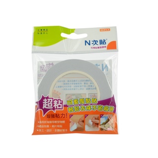 N次貼 海報貼可再貼雙面膠帶 25mmx12M / 卷 64009