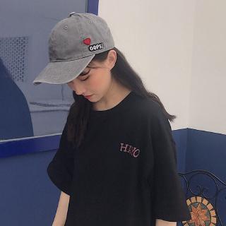 限時下殺 大學t 長袖t恤衣服大尺碼夏季韓版黑色t恤女短袖學生大學t 原宿bf慵懶風喪係衣服寬鬆半袖上衣
