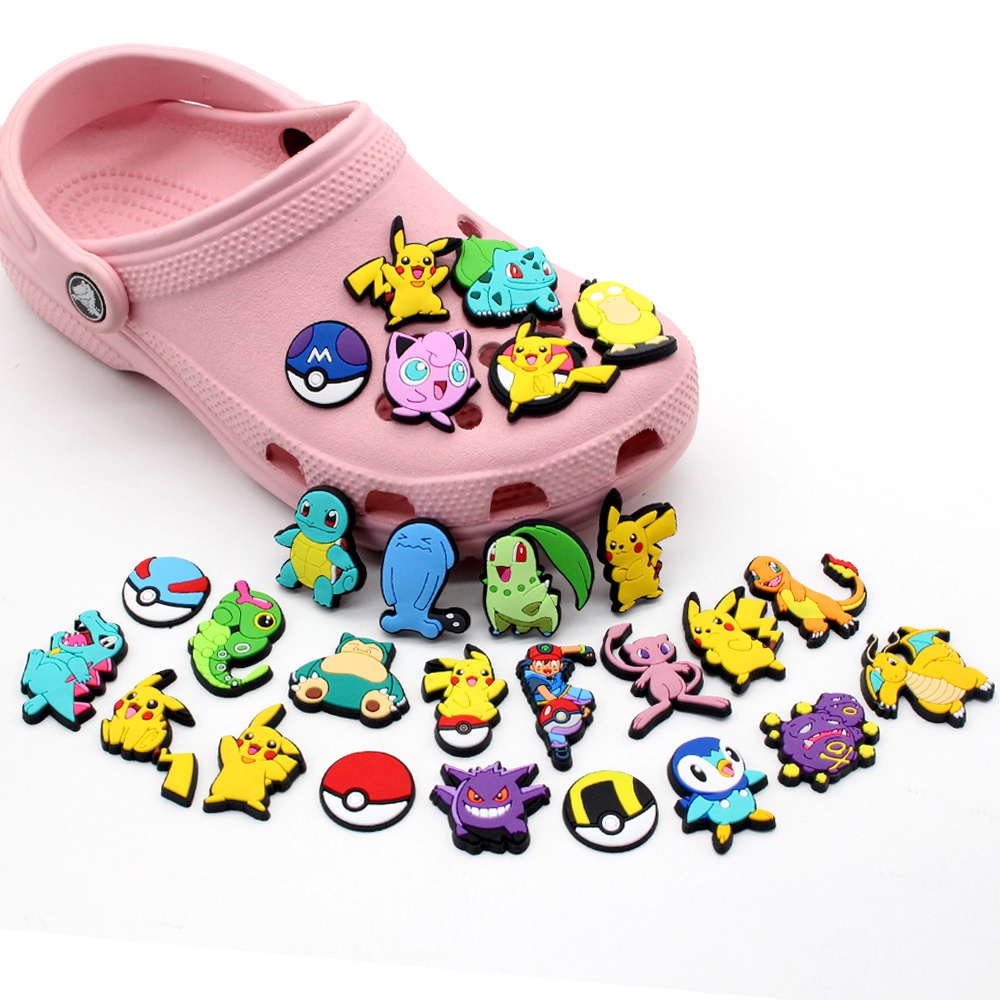 Jibbitz 卡通 Pokémon crocs 魅力別針 DIY 配件 croc 鞋裝飾拖鞋涼鞋帶扣堵塞兒童禮物