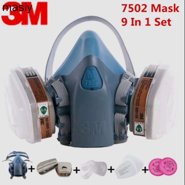 9in1 | 3M mask 7502噴漆防具9件套