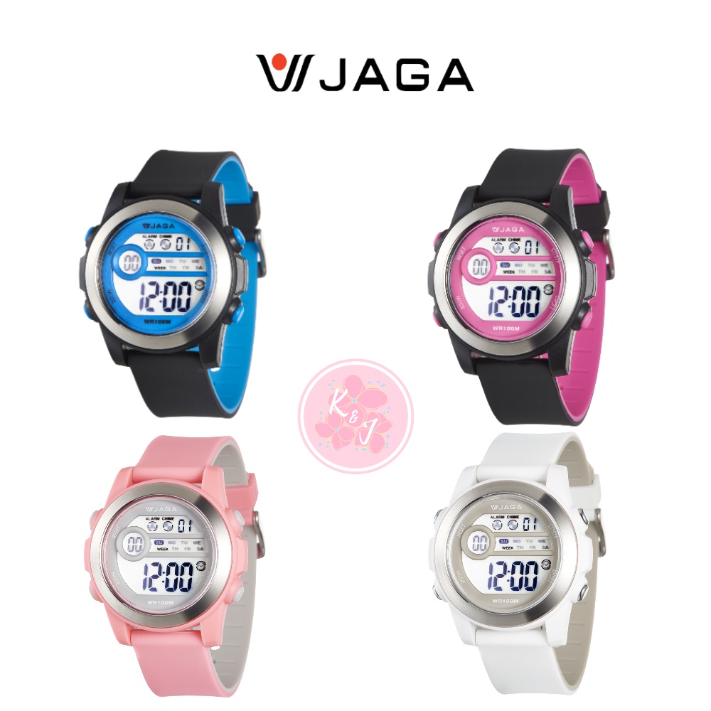 【JAGA捷卡】K&amp;J SHOP 冷光電子錶 Digital Watch  台灣廠商 學生 防水 游泳 M1196