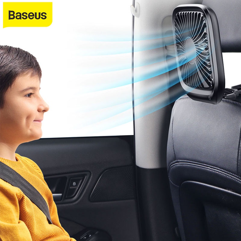 倍思 Baseus 汽車後座迷你 USB 可折疊靜音風扇冷卻器便攜式空氣冷卻風扇使用台式辦公風扇三級風速