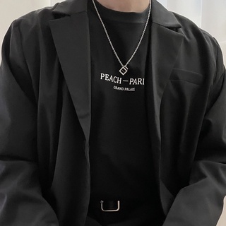 韓系簡約簍空方形項鍊 2色 鈦鋼 防水 acc necklace