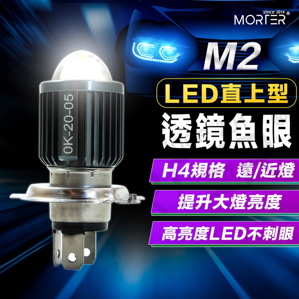 ˋˋ MorTer ˊˊ M2 魚眼 LED大燈 體積小 效果好 H4 30W BWS 勁戰 MANY 大燈 LED