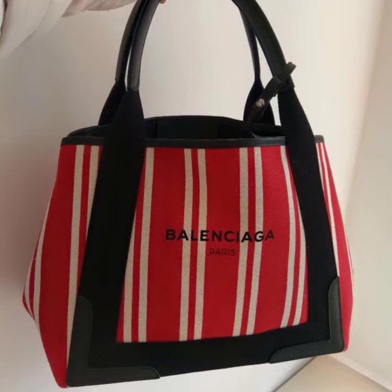 巴黎世家Balenciaga 紅色條紋navy cabas S