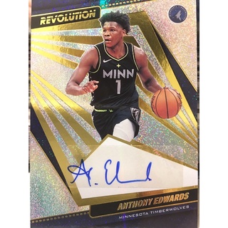 簽名卡 灰狼狀元Anthony Edwards Panini Revolution亮面閃卡 NBA Auto 籃球卡