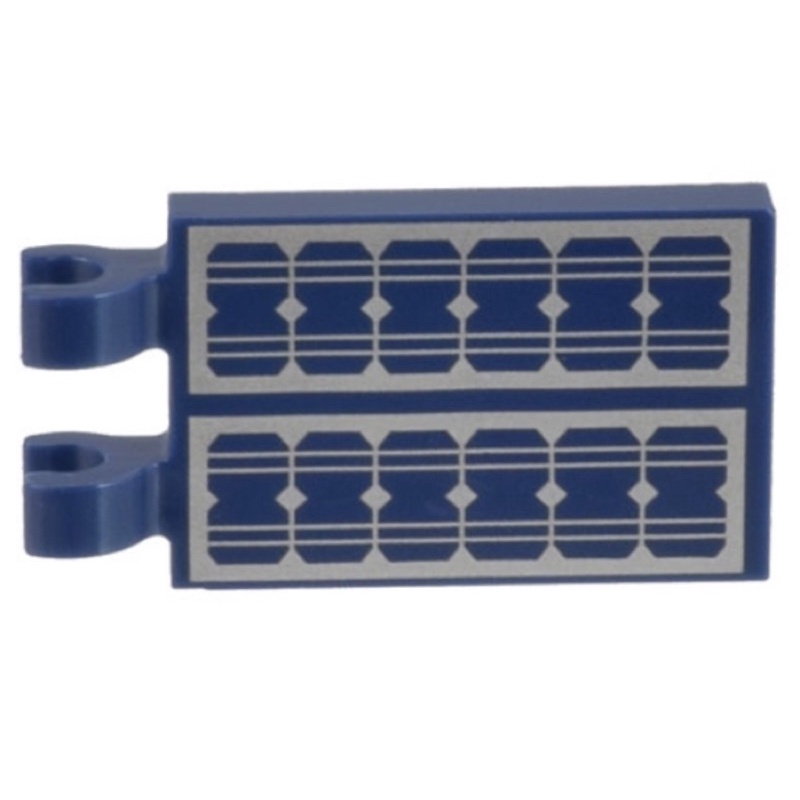 【TCT】 LEGO 樂高 深藍色 2x3 平板帶夾 帶有2個太陽能板 印刷 30350bpb105