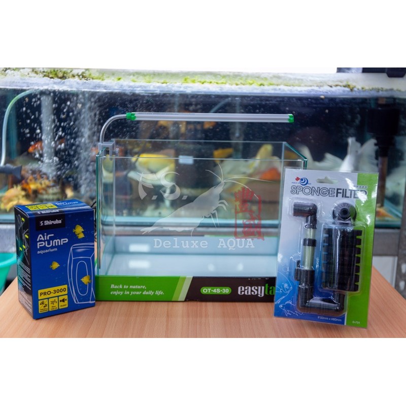 豐盛 小資族套缸 蝦缸雅柏30公分缸1尺缸魚缸打氣機水妖精黑土 蝦皮購物