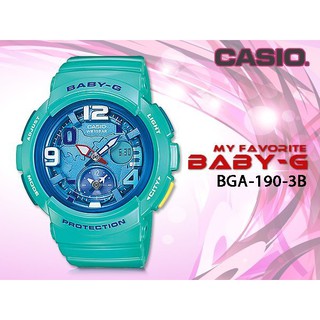 CASIO 時計屋 手錶 Baby-G BGA-190-3B 地圖錶盤設計 女錶 保固 附發票 BGA-190