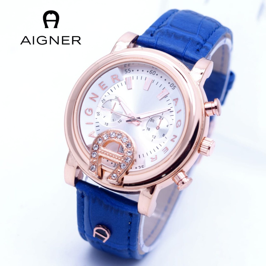 Aigner bari 女士手錶 Active Date 皮革錶帶 3.5 厘米