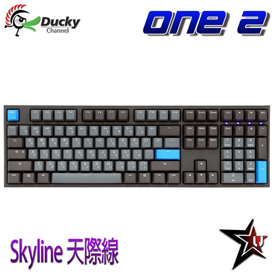 Ducky 創傑 ONE 2 skyline天際線 100%/青軸/茶軸/紅軸/銀軸/PBT/機械鍵盤