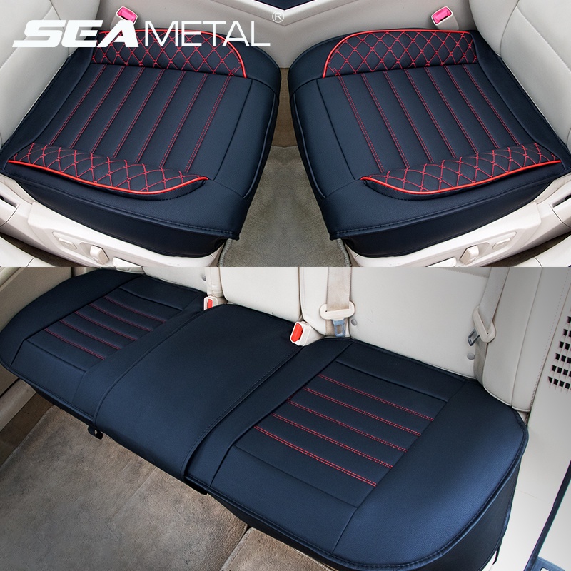 SEAMETAL汽車坐墊 通用汽車座套 Pu 皮革座套通用汽車安全座椅保護墊前後座套