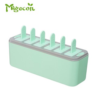 【Migecon】冰棒模具套裝6冰棒製造商可重複使用的冰淇淋模具-耐用的DIY冰棒托盤架（綠色）現貨