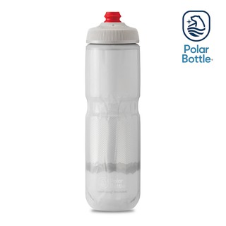 Polar Bottle 24oz 雙層保冷噴射水壺 RIDGE 白-銀 / 單車水壺 自行車水壺 保冷水壺