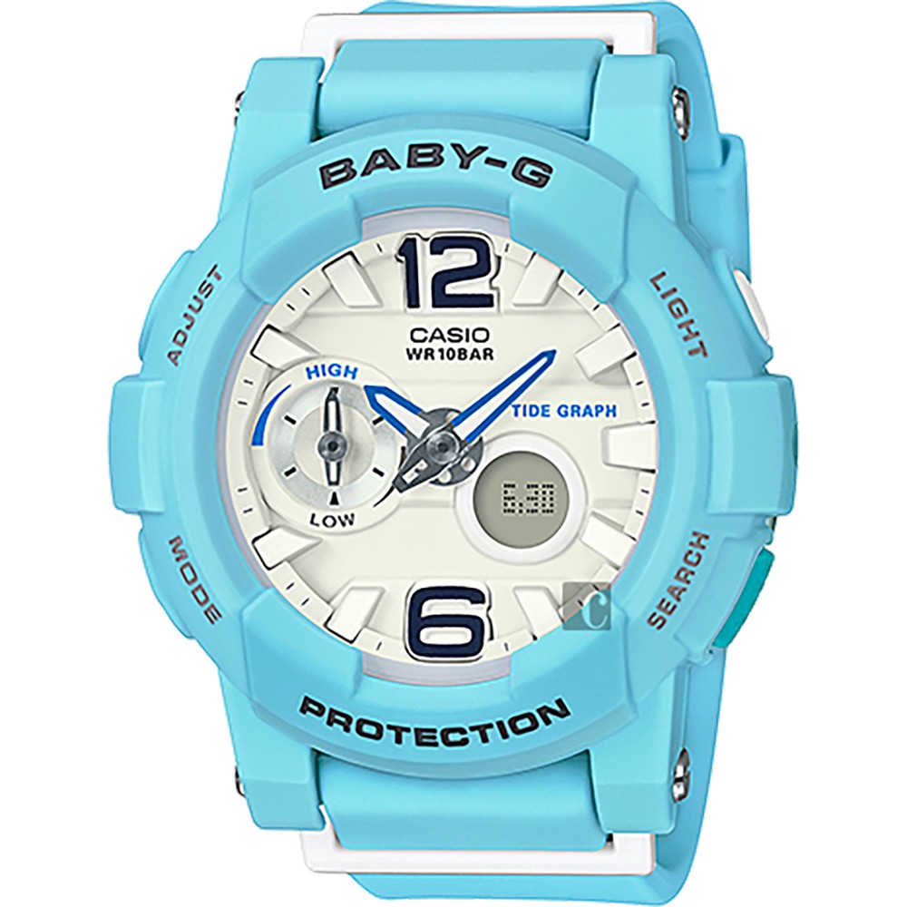 CASIO 卡西歐 Baby-G 衝浪雙顯錶-藍(BGA-180BE-2BDR)