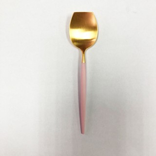 【Cutipol】GOA系列-粉紅金霧面不銹鋼-13cm糖杓 葡萄牙手工餐具
