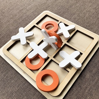 木製兒童拼圖 XO三連井字棋 親子雙人對戰玩具 休閒桌面遊戲