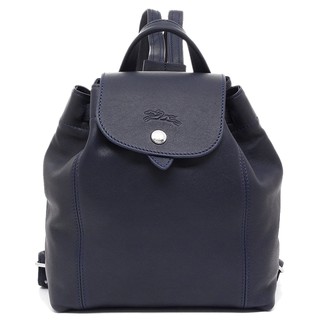 100%正品 Longchamp le pliage cuir XS 小羊皮 後背包 深藍色 navy 預購