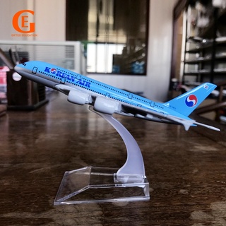 大韓航空空客380壓鑄飛機模型金屬韓國A380客機航空玩具收藏品帶展示架