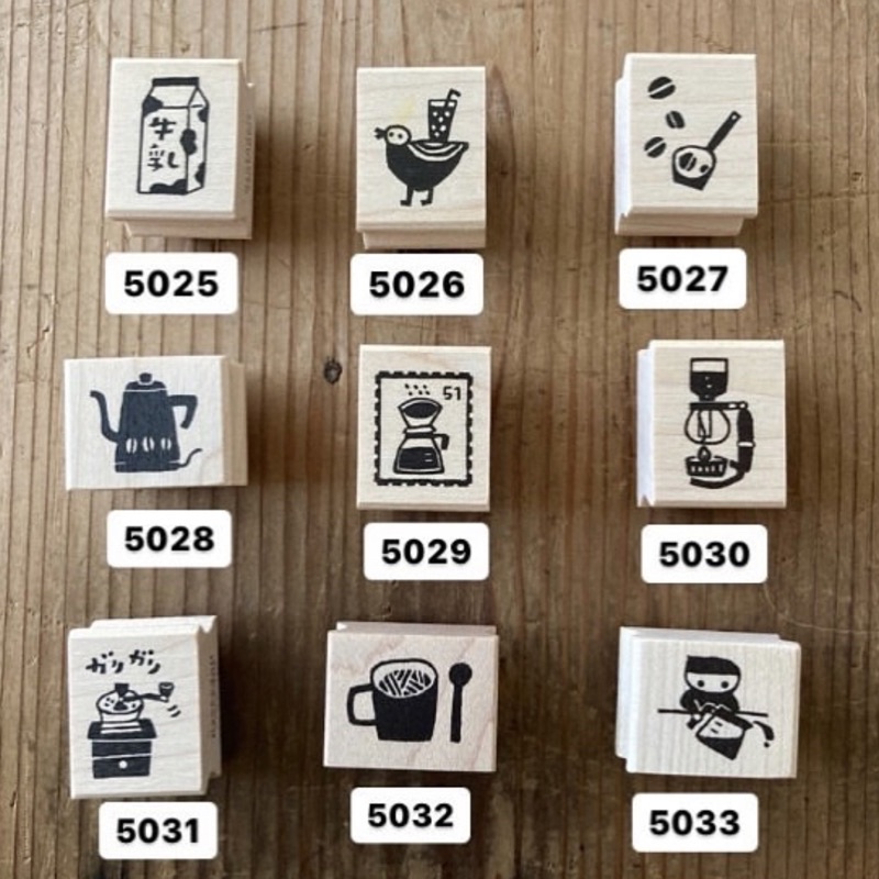 Hankodori 日本製印章 珈琲コレクション 磨豆機 虹吸咖啡 咖啡 牛奶 印章 日本印章 手帳印章 手帳素材 之然