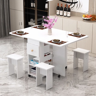 餐桌椅長方形簡易移動家用一桌抽屜小桌小戶型帶多功能吃飯折疊六 A7Cn