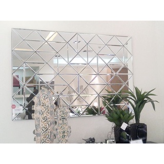 Hiasan DINDING 鏡面玻璃三角擺件 24CM X 24CM 罐裝玻璃簡約家居牆飾