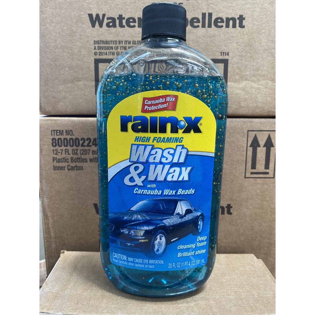 《福利熊本舖》RAIN X 潤克斯 Wash &amp; Wax 濃縮 棕梠蠟 洗車精 洗車蠟 含棕櫚蠟、顆粒 RainX