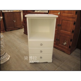 高雄．黛博拉家飾精品． 歐風法式鄉村傢俱實木家具白色小型電器櫃餐櫥櫃飲水機櫃三抽收納櫃抽屜置物櫃傢俱訂做客製化
