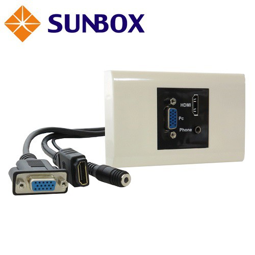 HDMI VGA Audio 帶線 面板插座(WP-HVAC) SUNBOX