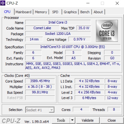 Intel Core i3 10100T第10代 散裝正顯工程版 請先詳閱賣場說明