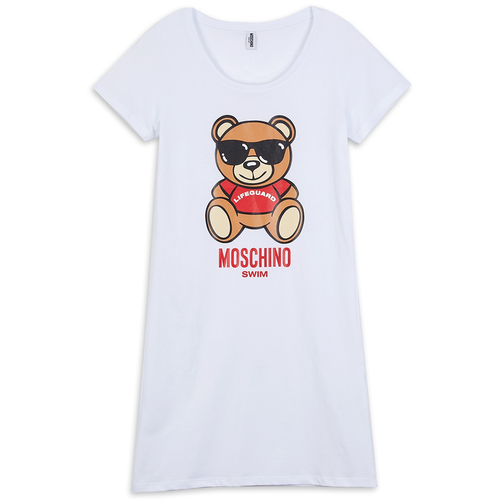 【莫斯奇諾】救生熊長版T恤連身裙(白色/XS)｜MOSCHINO