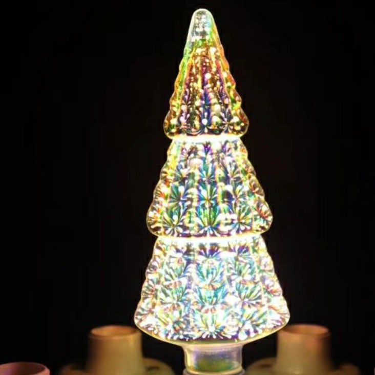 聖誕樹3D煙火裝飾燈 創意燈飾燈泡 E27螺口 婚慶led燈 Party舞廳包房水銀燈 壁燈