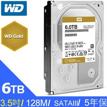 WD 金標 6TB 3.5吋 企業級硬碟 WD6002FRYZ