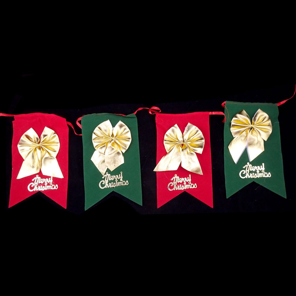 聖誕節拉旗裝飾用品 6面紅綠小布旗