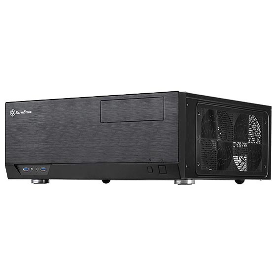 SilverStone 銀欣 GD09 USB 3.0 橫躺式 HTPC 電腦機殼(黑, Type-C 端口) 廠商直送