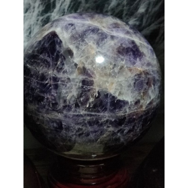 夢幻紫晶球 14.8 公分 虎牙紫晶球 紫水晶球