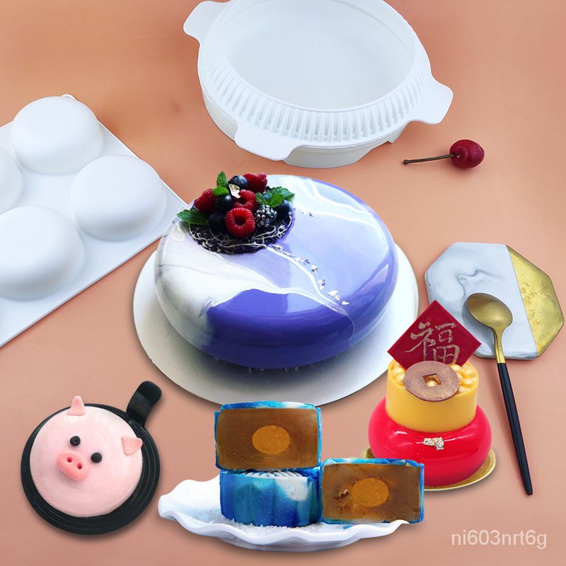 (台灣發貨）蛋糕模具-棒棒糖模具-硅膠模具-烘焙工具扁圓慕斯蛋糕模具法式甜點內餡硅膠模具DIY手工招皂烘焙創意網紅 iS