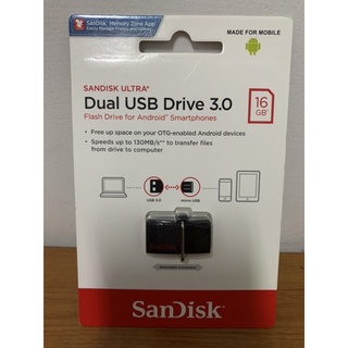 SanDisk Ultra SDDD2-016G-GAM46，USB3.0 OTG，USB、Micro雙用隨身碟 16G