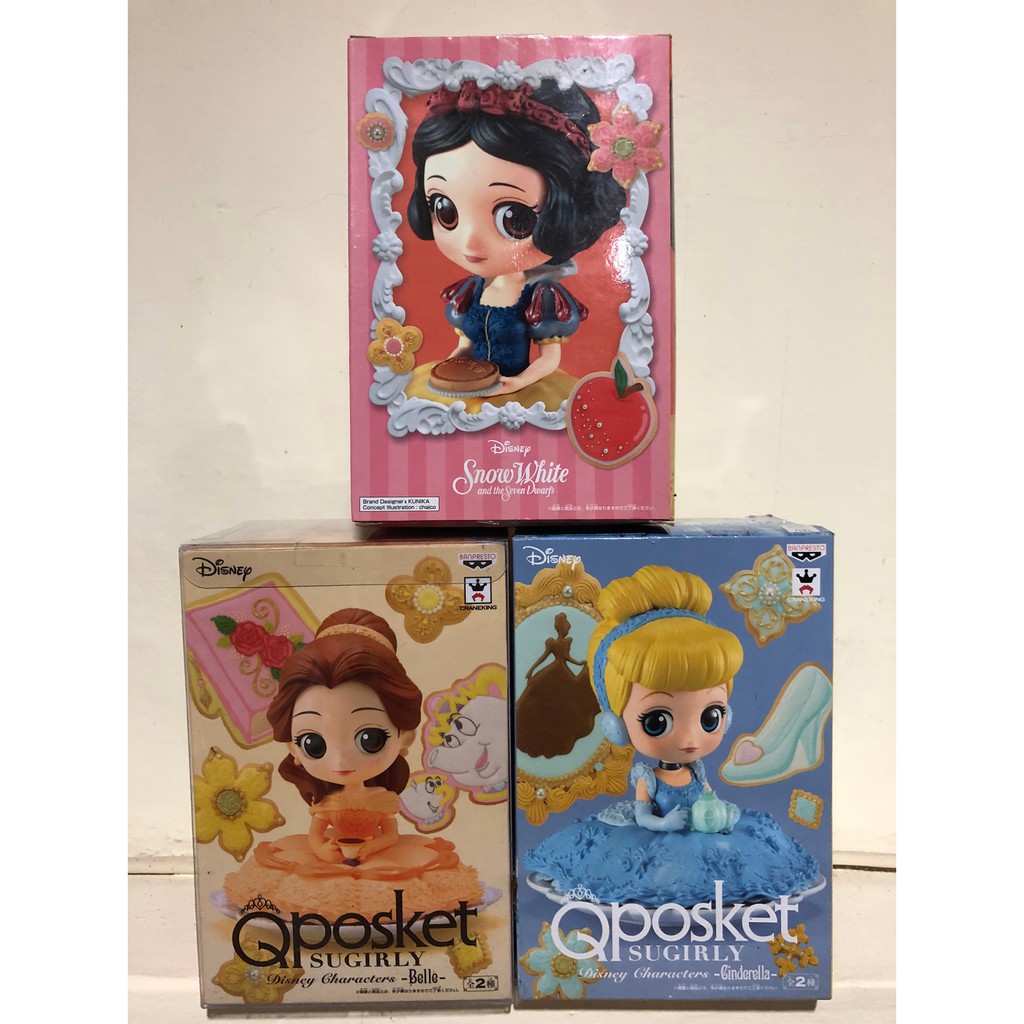 正版現貨 日版 Qposket QP 迪士尼公主 坐姿 下午茶 美女與野獸 貝兒 白雪公主 灰姑娘 仙杜瑞拉 仙度瑞拉