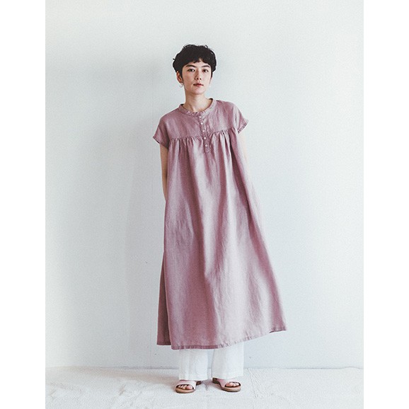 “PINK &amp; GREY" Fog line work  洋裝  玫瑰粉紅 CLARE DRESS ROSE