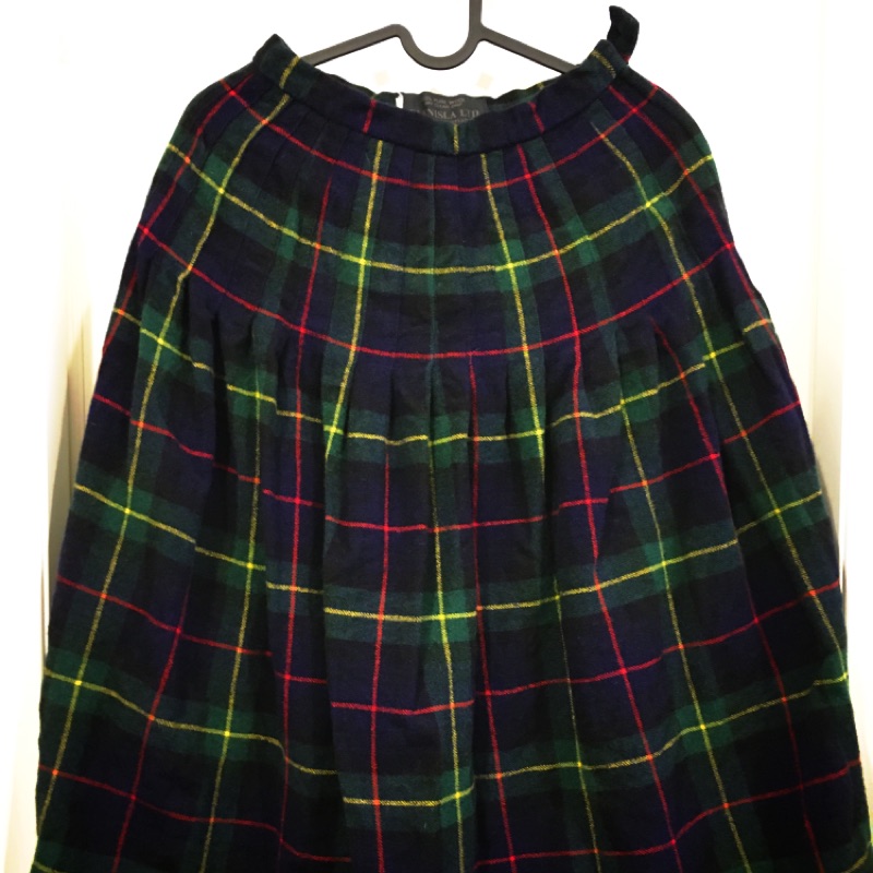 日本古著店帶回 Glenisla蘇格蘭製 羊毛百摺裙 原價$1700