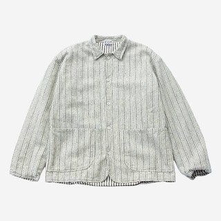 TENDER CO. - WEAVER'S STOCK CURVE FRONT JACKET-CREAM/BLUE