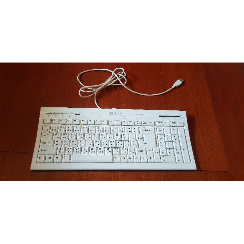 ZIPPY 白色有線超薄人體工學剪刀腳電腦鍵盤