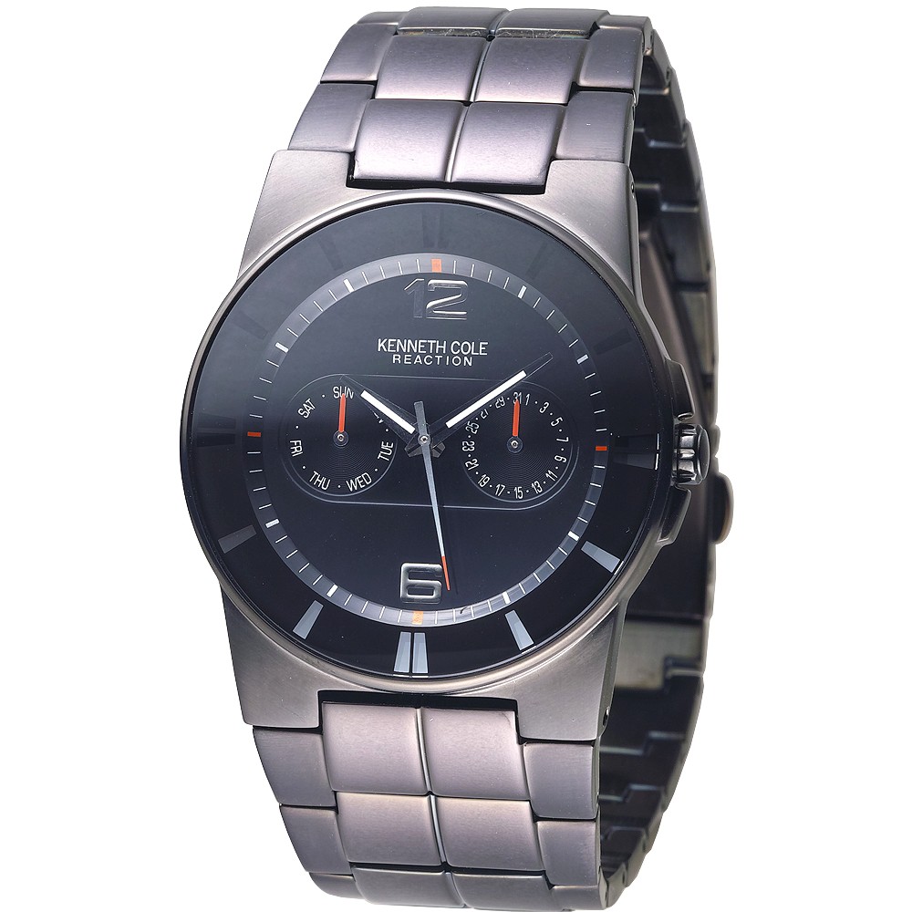 【KENNETH COLE】手錶 KC3734 時光騎士雙環時尚男錶-全IP黑_保固一年，超值搶購