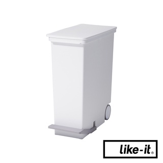 【日本like-it】直立型腳踏式分類垃圾桶 33L-白色《泡泡生活》
