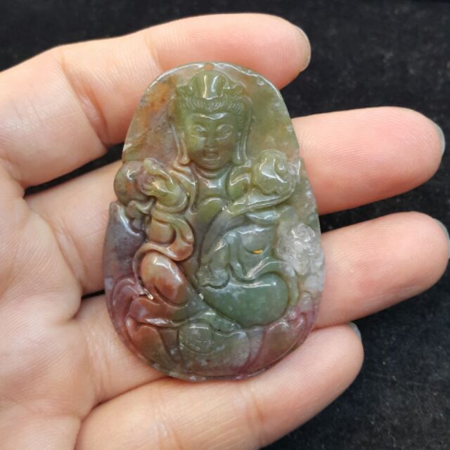 玉山銀鋪~ 如意觀音，天然海藻玉