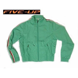 【黑芳體育】最後一件 S號 FIVE UP 粉嫩綠束口 防曬 防風外套 經典紅白條紋設計款 風衣 薄外套